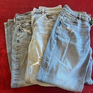 3 pair American Eagle Distressed Jeans sz 0